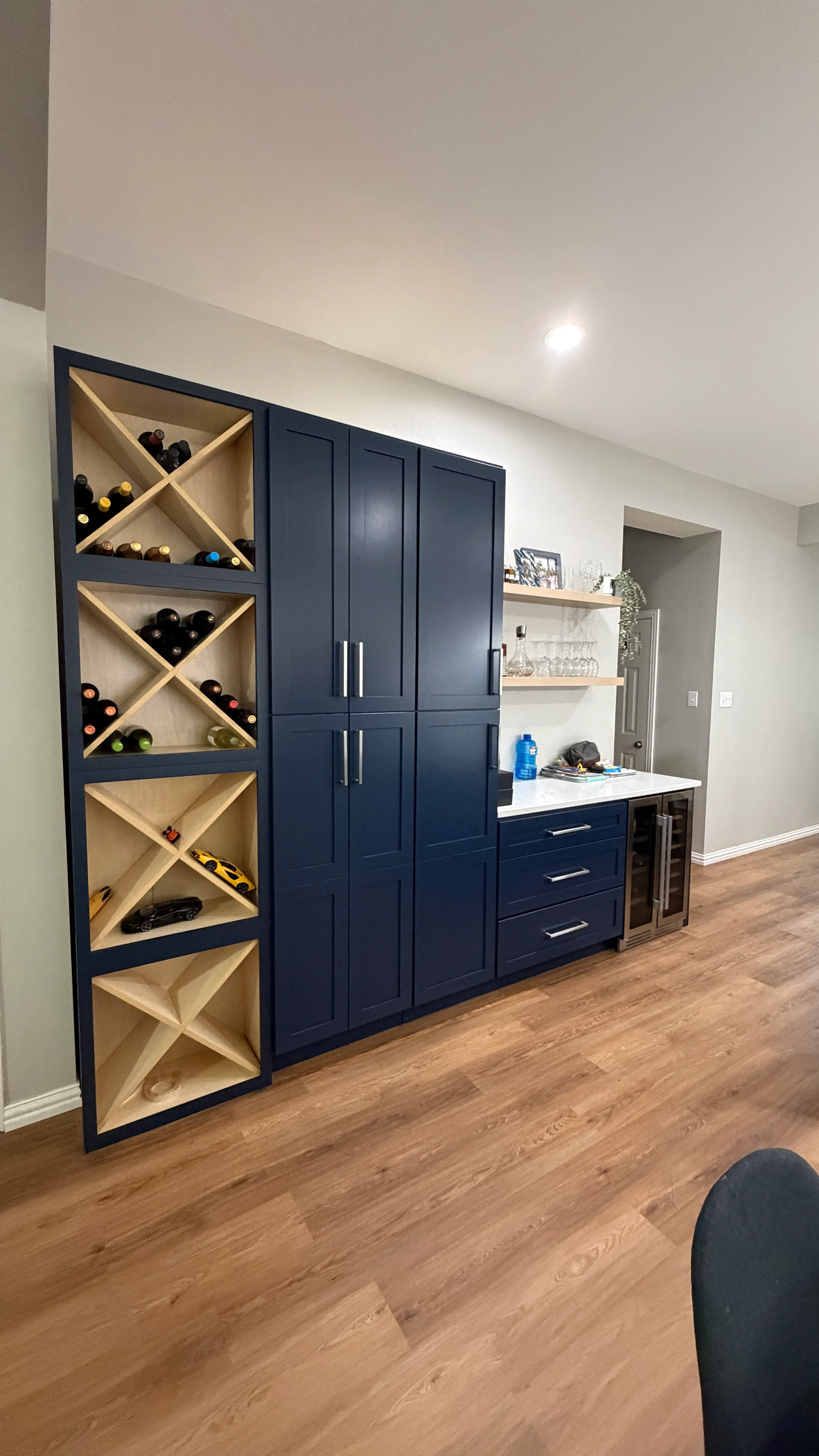 Bathroom vanity cabinetry built for a Lewisville home